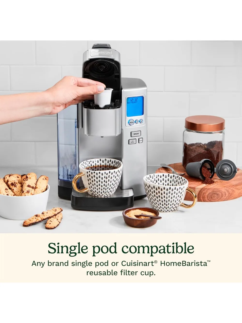 Coffee Maker, Single Serve 72-Ounce Reservoir Coffee Machine, Programmable Brewing & Hot Water Dispenser, Stainless Steel 3