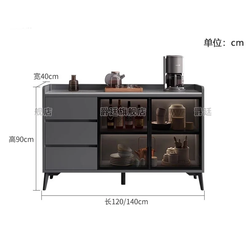 Rock Plate Solid Wood Sideboard Cabinet Nordic Multifunction Living Room Display Cabinet Kitchen Furniture Muebles Cocina FYSC