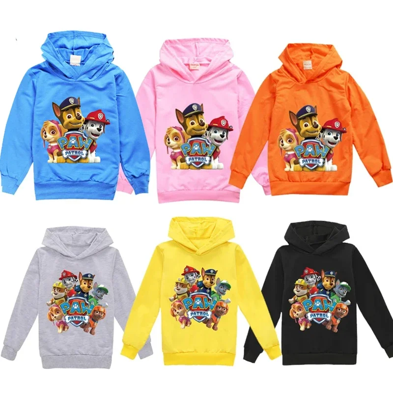 Толстовка из м/ф «Щенячий патруль» для мальчиков и девочек, аниме экшн-фигурка Чейза, Маршалл, Скай, Топ с длинным рукавом, подарок для детей на день рождения, весна-осень