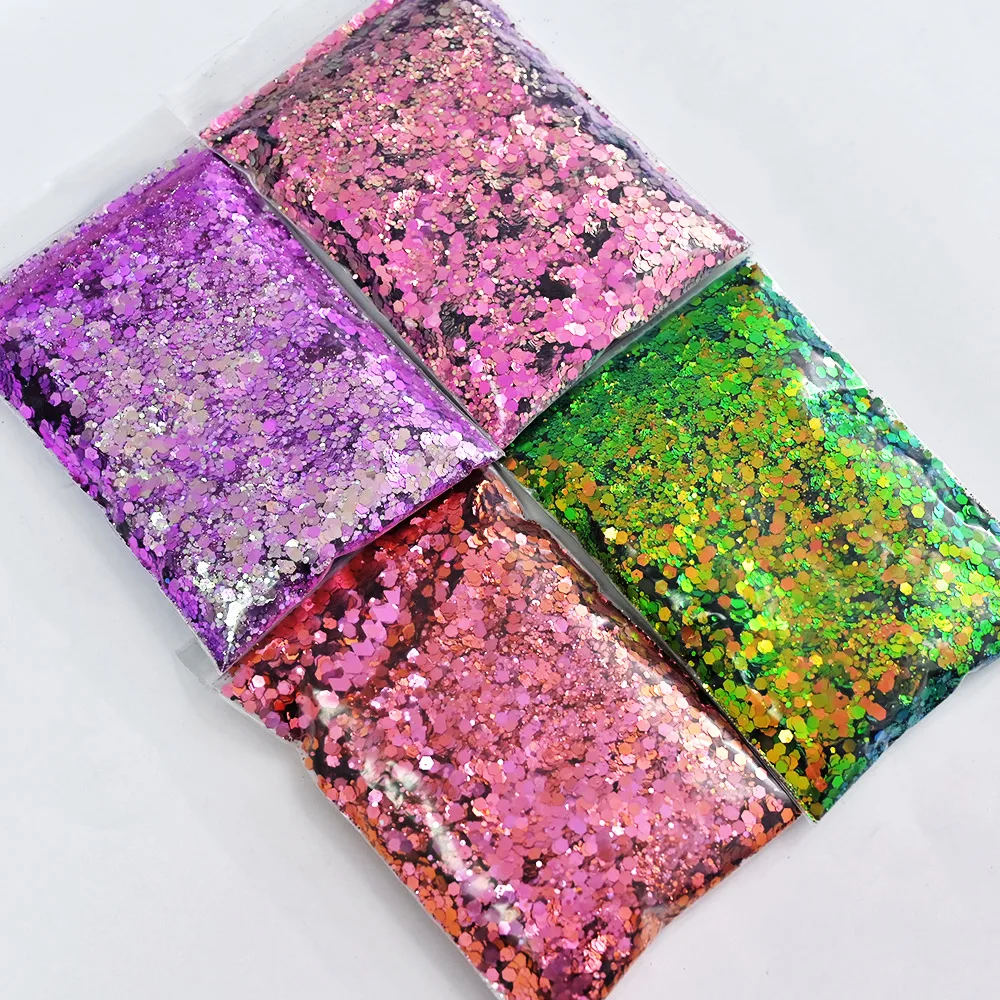 16 Colors 50g/ bag Chunky Mix Iridescent Chunky glitter for nails/ glitter  for face/ glitter for art/Rainbow/ iridescent glitter