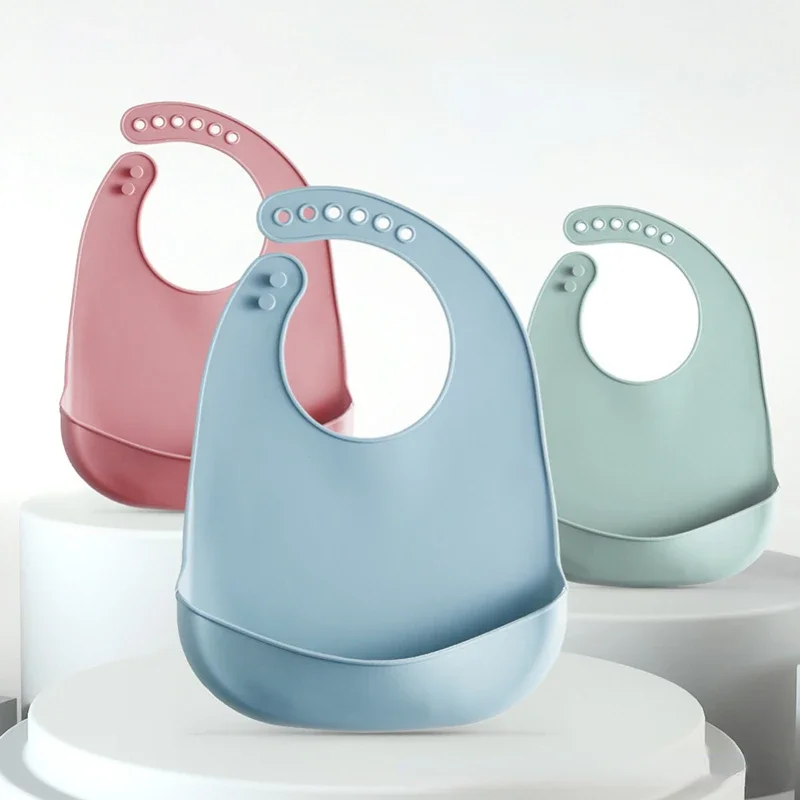 

BPA Free Babies Soft Edible Baby Bib Adjustable Waterproof Bibs Silicone Newborn Saliva Dripping Towel Drooling Children Scarf