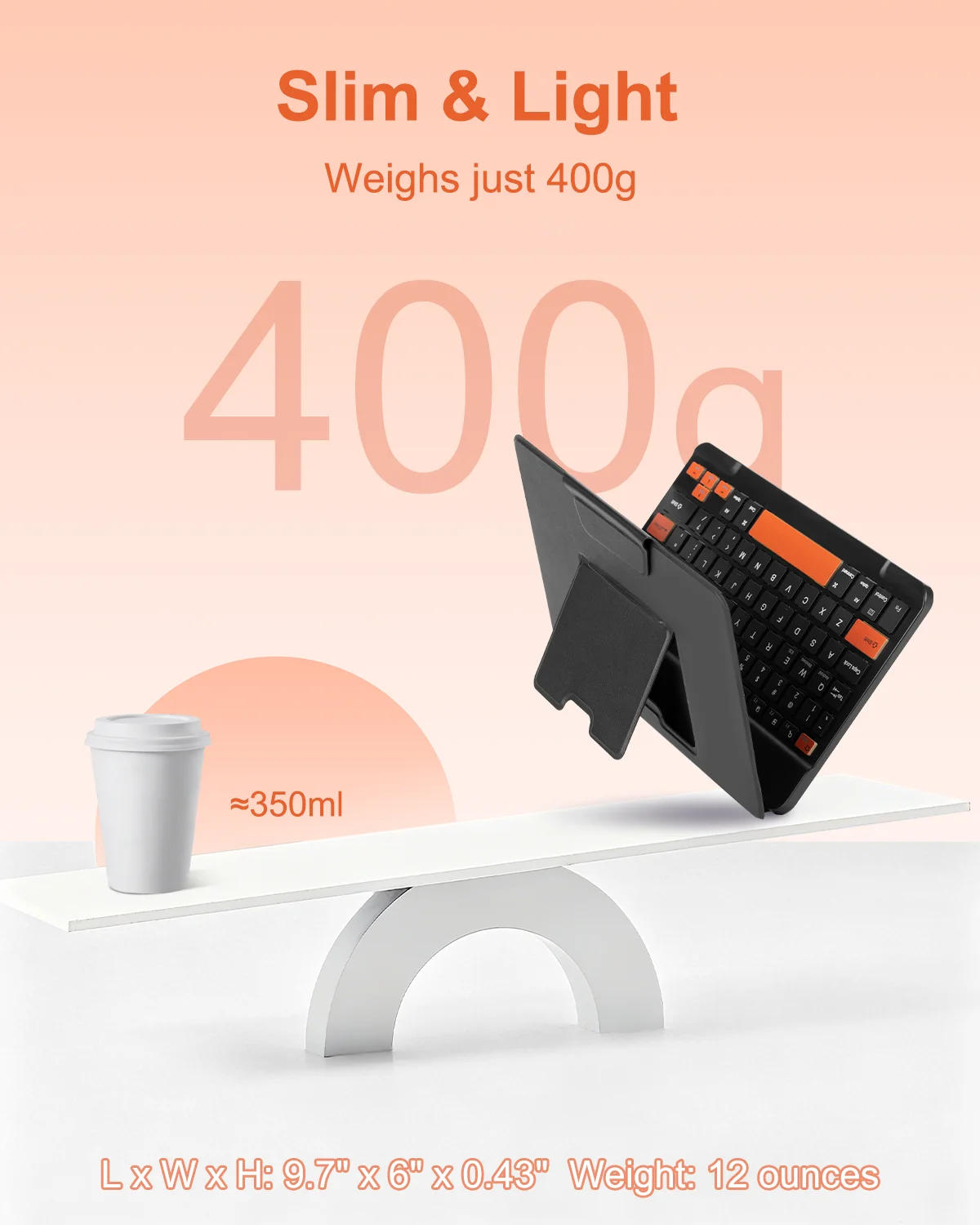 Universal Ultra-Slim Bluetooth Keyboard with Adjustable Stand