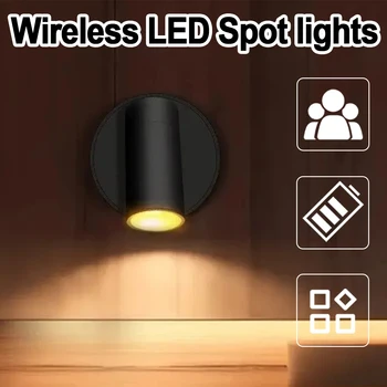 Wireless Wall Light Magnetic Base Led Touch Lamps Lamp Usb Rechargeable Lighting Downlight Indoor Dimmable Decoration Mood Room