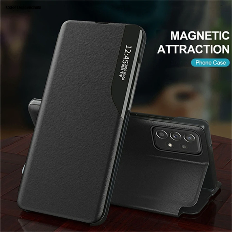 Luxury Leather Smart Flip Case with View Window for Huawei Honor - Original Mobile Phone Shell