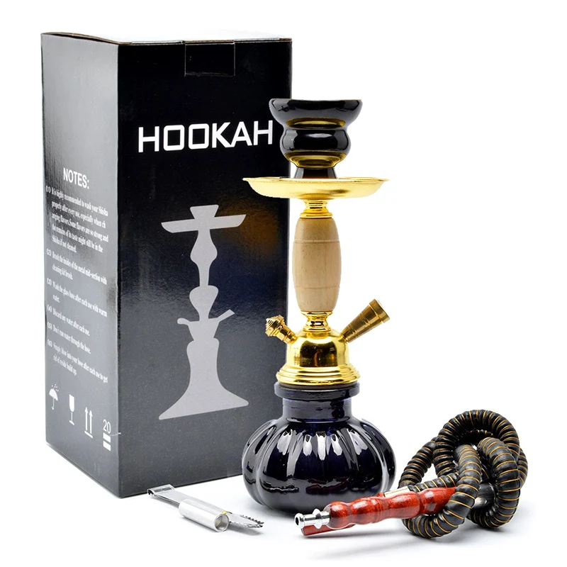 Black Blue Green Red White Yellow,10.6in27cm Small,Single Hose 1,Bar Shisha Full Set Smoking Pipe Hookah Set,Glass Vase
