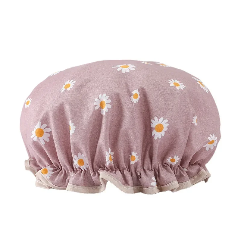 Women Hair Cap Hat Supplies Bathroom Double Layer Shower Waterproof Thick Cover Accessories,disposable shower cap,waterproof shower cap,shower cap,disposable hair cap