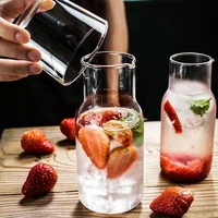 Japanese Style Water Jug And Cup Set High Borosilicate Glass Cold Kettle With Lid Fruit Tea Milk Decanter Cocktail Coffee Pot 2