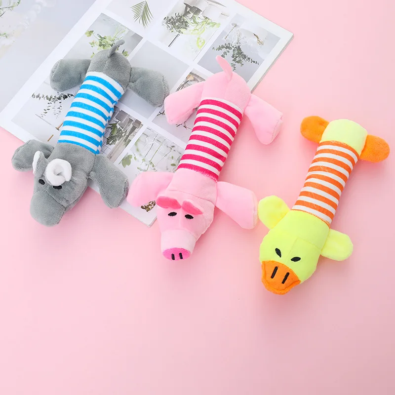 

Pet supplies four feet long molars training pet plush toys voice stripe interactive toys
