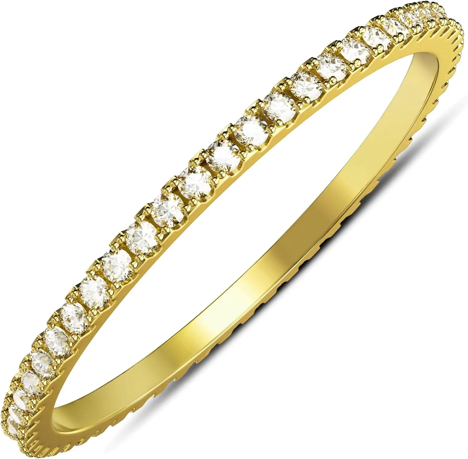 2-Pack 14K Gold Plated Stacking Rings for Oura Gen 4/Oura Gen 3, Cubic Zirconia Simulated Diamond Oura Ring Stack for Women 5