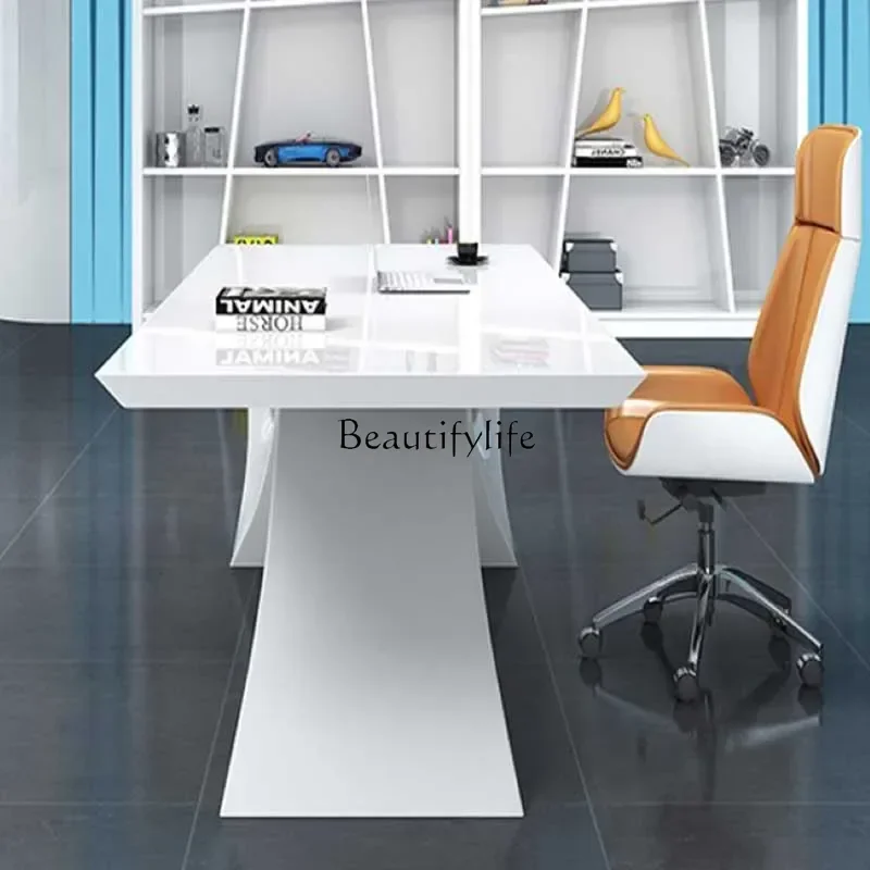 Bureau de jeu blanc grand ménage luxe ordinateur portable bureau coin exécutif écriture Mesa Ordenador meubles
