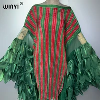 Robe longue plissée élastique WINYI 2026, tenue de plage, kaftan, abaya, robe de soirée de luxe Dubaï, robe longue pour femme musulmane 4