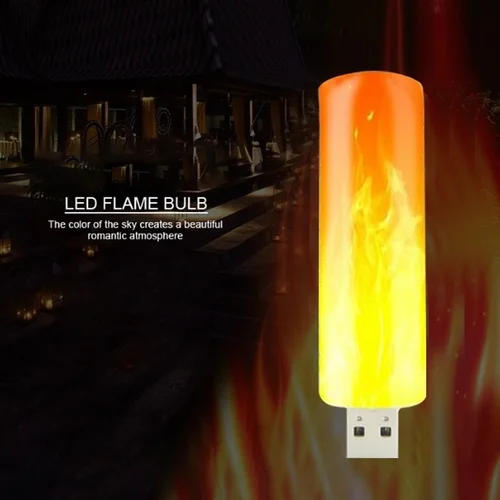 LED USB 분위기 빛 불꽃 깜박이 촛불 조명 책 램프 보조베터리 캠핑 조명 담배 라이터 효과 빛 3