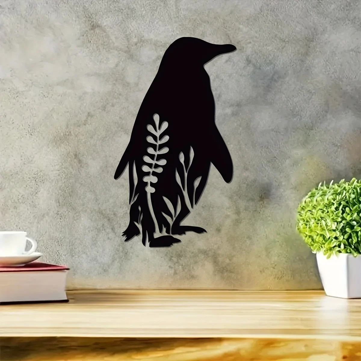 

1pc Penguin Metal Wall Art – Metal Wall Decor - Home Decor - Gift for Kitchen Bathroom Living Room Bedroom Wall Accents