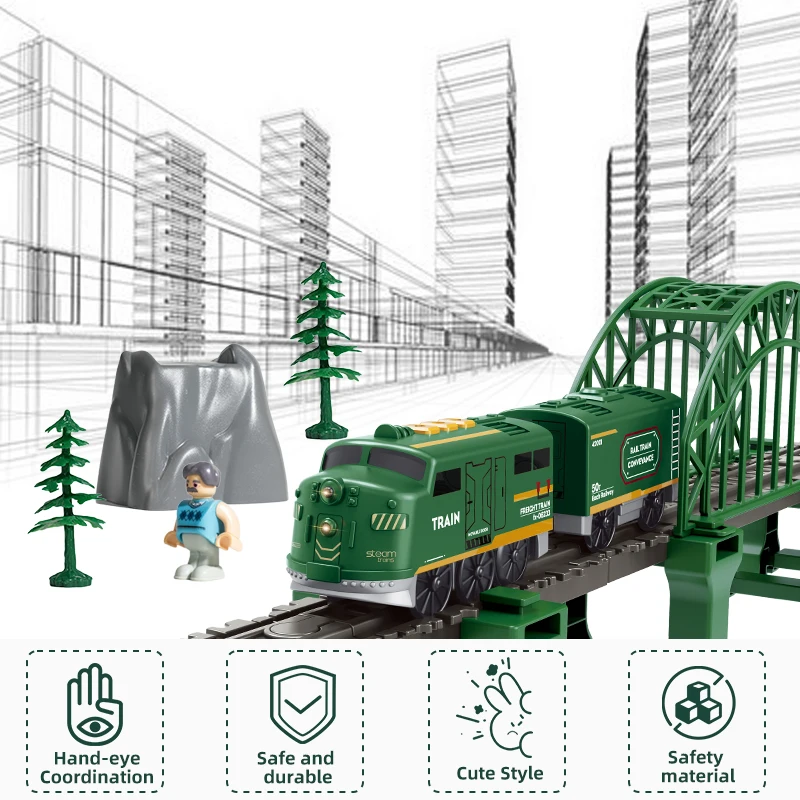 مجموعة مسارات القطار الكلاسيكي 88 قطعة - رحلة المغ...