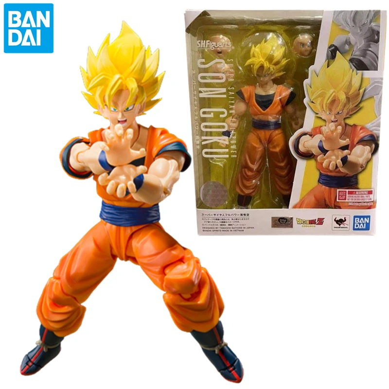 

14cm Bandai Original SHFiguarts Dragon Ball Z Son Goku Action Figure Full Power SSJ2 PVC Movable Anime Figurine Model Kids Toys