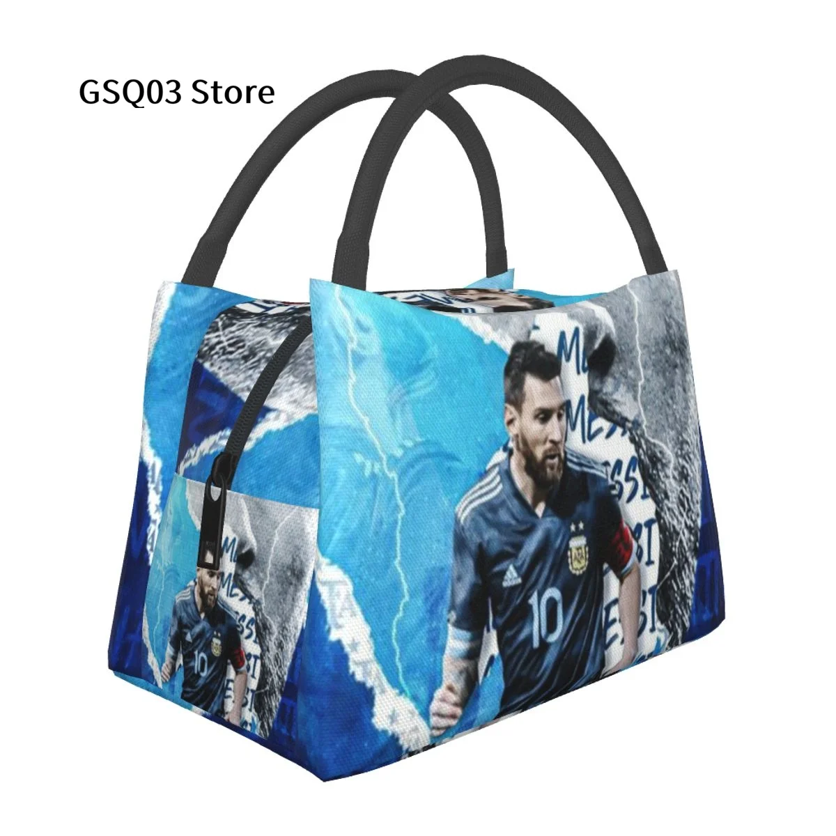

Football Star Messi Lunch Box Reusable Tote Bag, Cooler Waterproof Lunch Bag Container For Work Office Travel Picnic