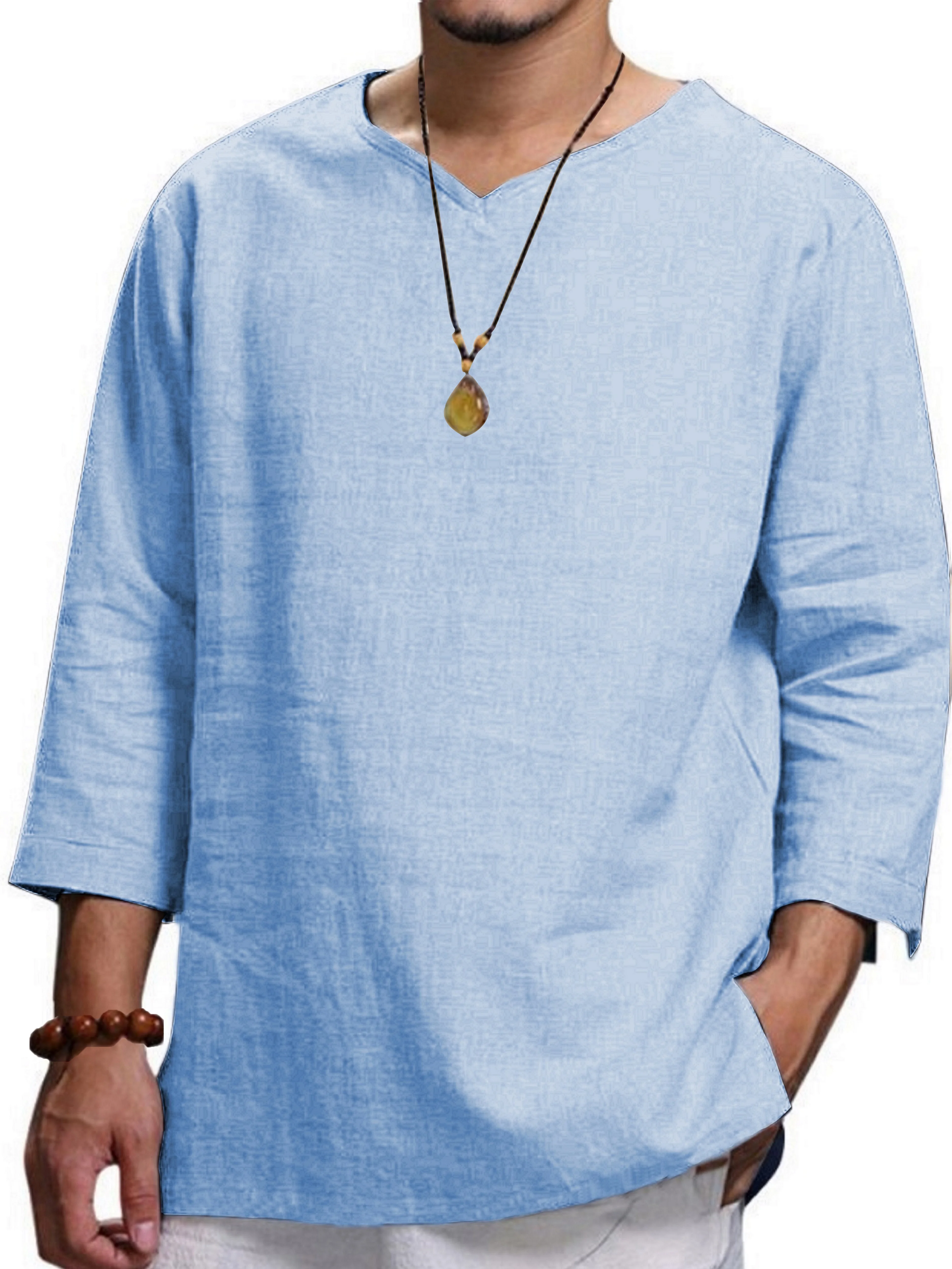 قميص من القطن الخالص بتصميم كلاسيكي للرجال ، رقبة...