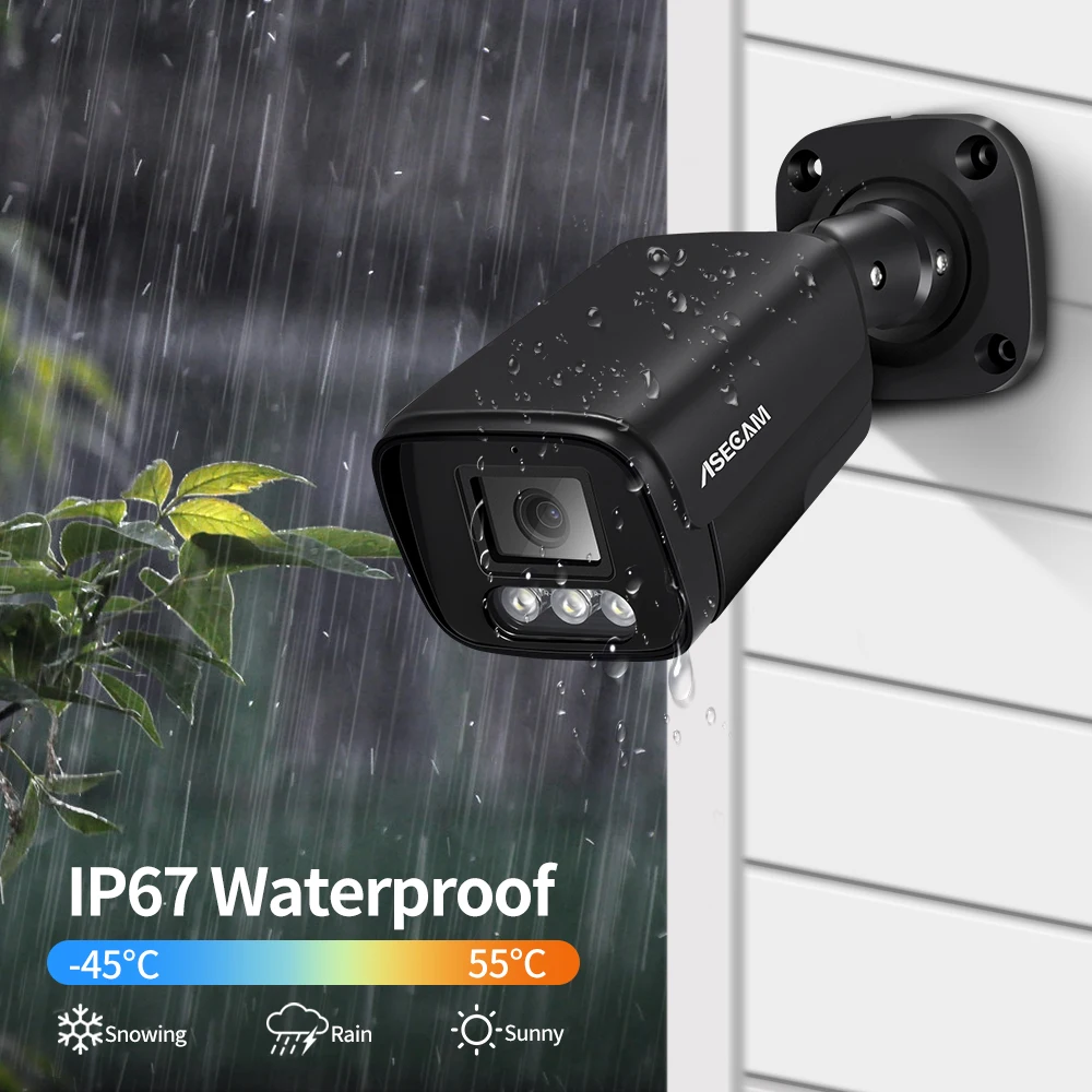 8MP 4K IP Camera Outdoor Ai Face Recognition H.265 Onvif Black CCTV RTSP Color Night Vision 4MP POE Human Audio Security Camera 6