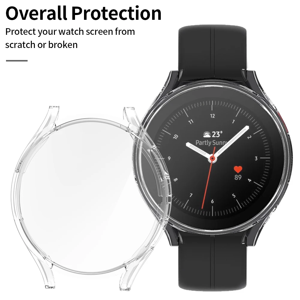삼성 갤럭시 워치 4/5/6용 오리지널 스트랩+케이스 40mm 44mm 화면 보호기 커버 갤럭시 워치 6 클래식 43mm 47mm 스포츠용 실리콘 마그네틱 밴드 삼성 갤럭시 워치용 오리지널 스트랩 및 케이스,