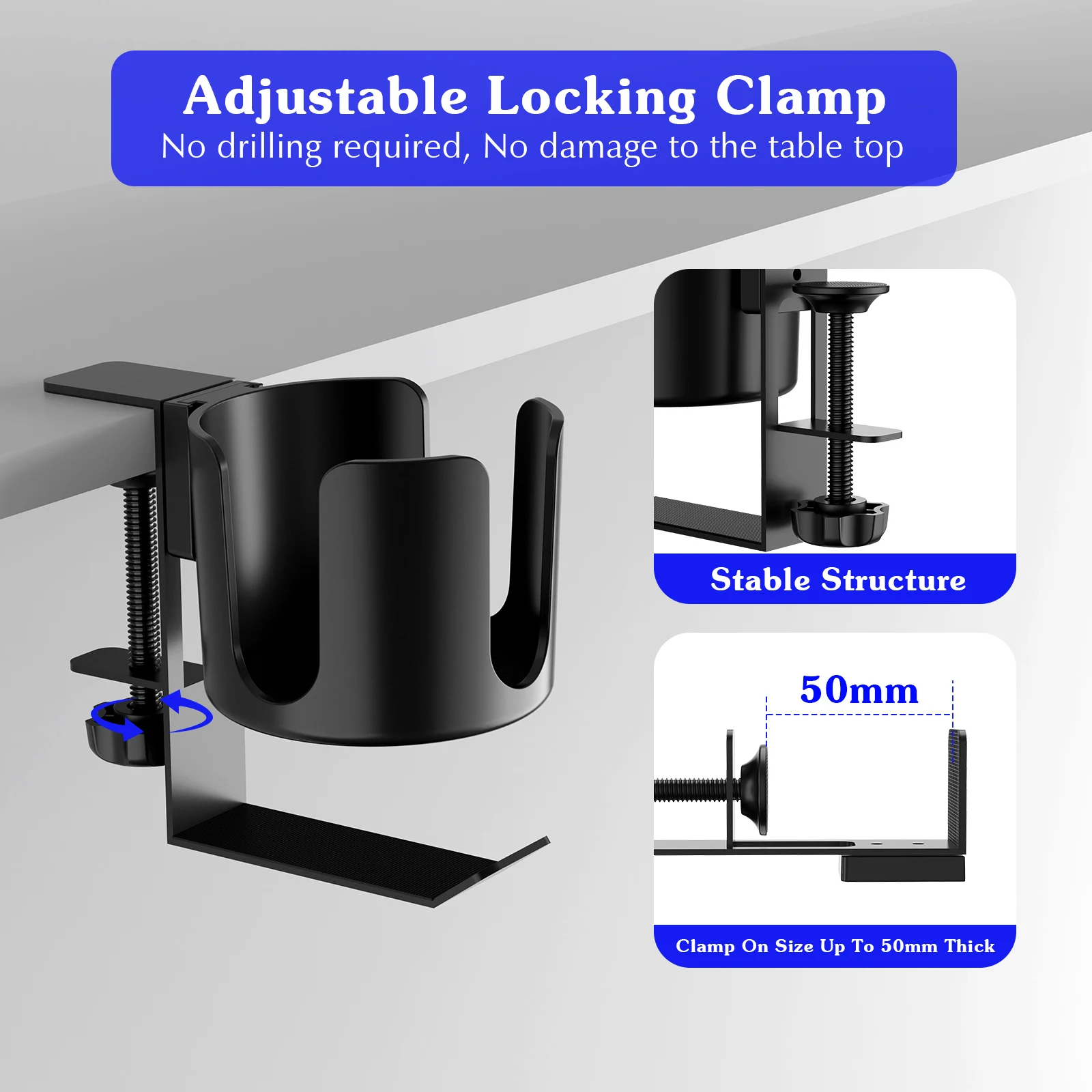 Table Side Extension Stand 2-in-1 Earphone Holder Water Cup Storage Box Adjustable Clip for Sony AirPods Pro Max Headphone Mount