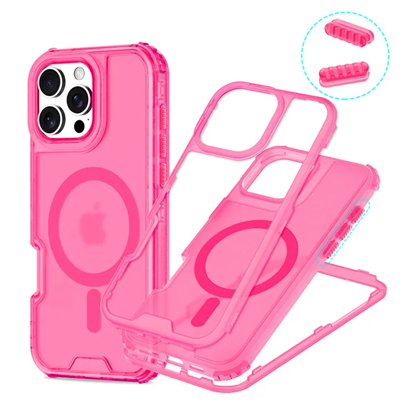 3 in 1 Magnetic Heavy Duty Armor Case for Magsafe IPhone 17 Air 16 15 14 13 12 Pro Max Plus 16Pro IPones Macsafe Cover Accessory 1