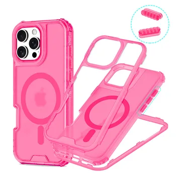 3 in 1 Magnetic Heavy Duty Armor Case for Magsafe IPhone 17 Air 16 15 14 13 12 Pro Max Plus 16Pro IPones Macsafe Cover Accessory 1