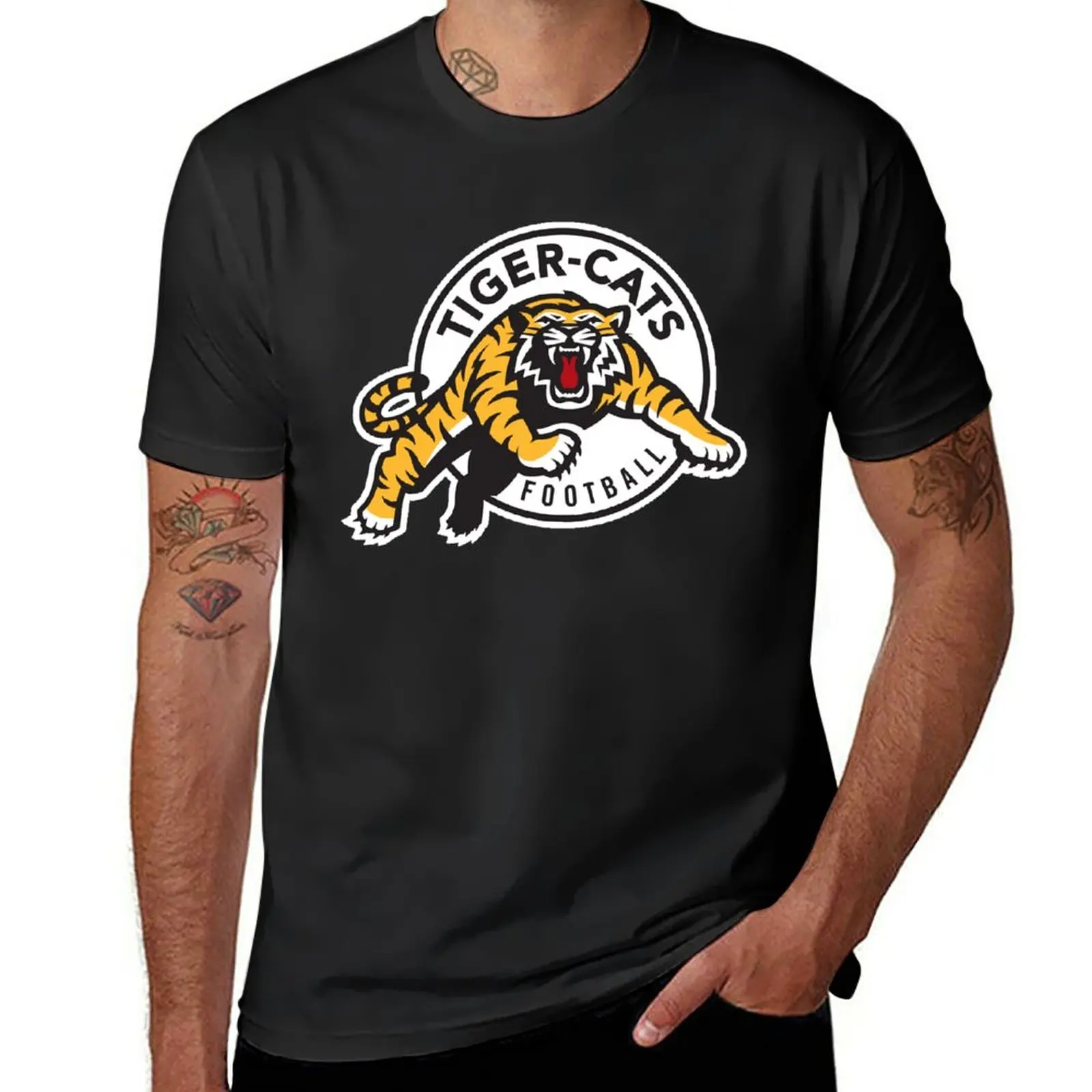 

New Hamilton tiger cats cfl logo T-Shirt summer top custom t shirt graphics t shirt fitted t shirts for men