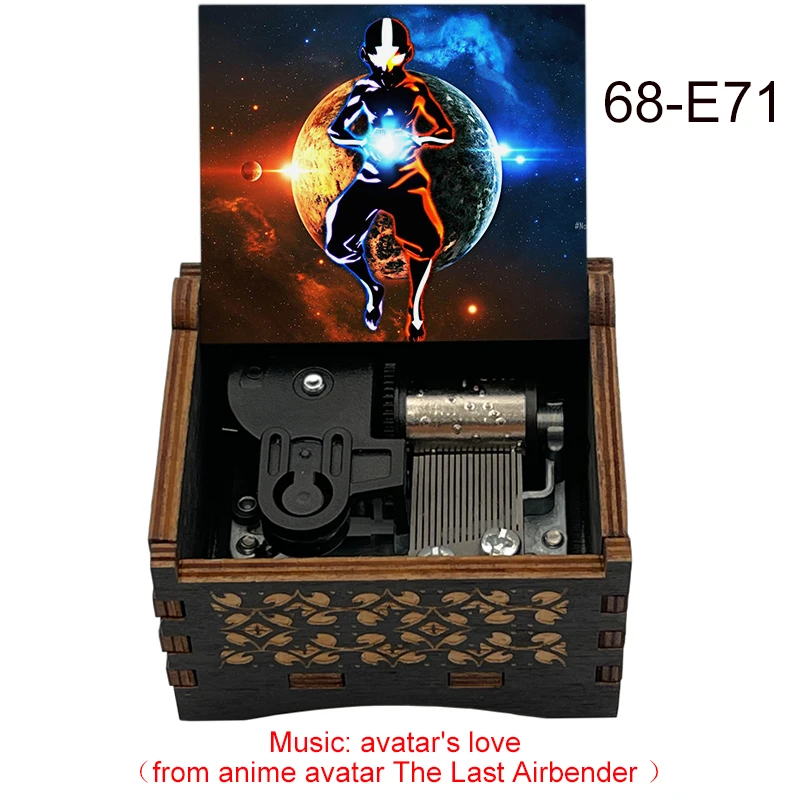 Black Wind Up Avatar's Love Wooden Music Box from Anime Avatar The Last Airbender Fans Gift Birthday home office Decor 6