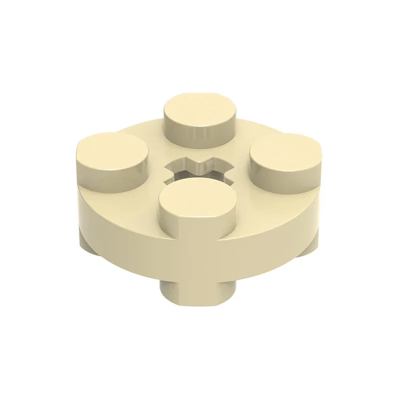 MOC 10PCS DIY 하이테크 4032W 플레이트 원형 2x2 양면 빌딩 블록 키트 (축 구멍 포함) 볼록 플레이트 브릭 장난감 선물