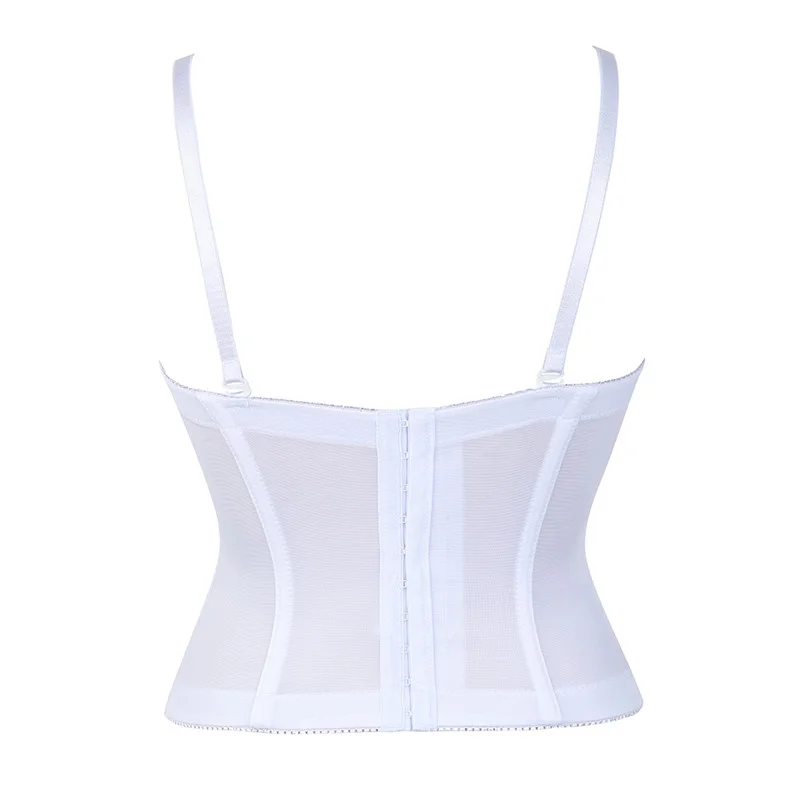 White Wedding Strap Corset Bustier Bridal Overbust Corsets Women Korset with Cup Lingerie Waist Slimming Cincher Corset Outfit