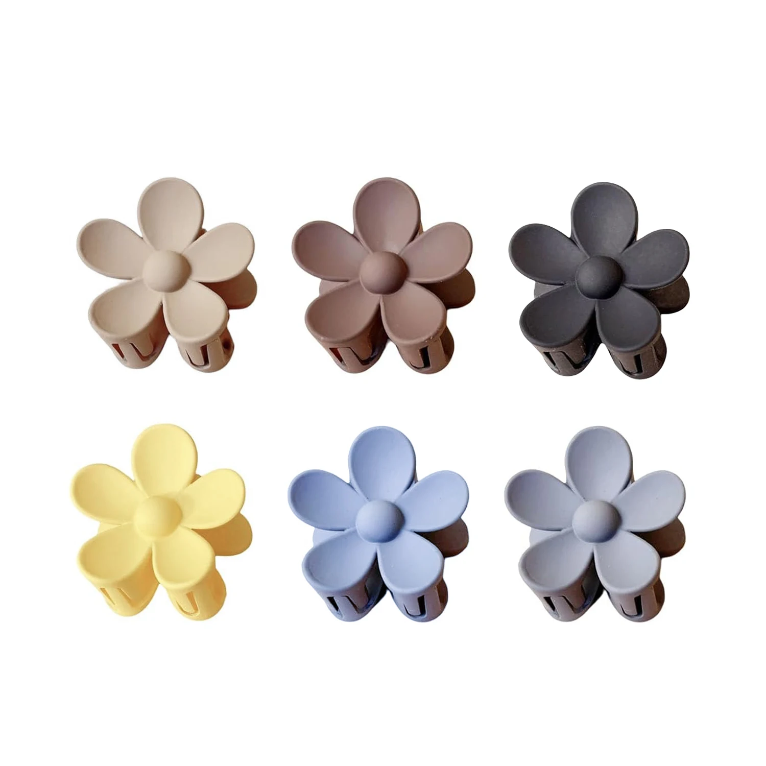 6/12 Pack Small Flower Hair Clips: Non-Slip Matte Clips for Women’s Thin & Medium Hair - Image 2
