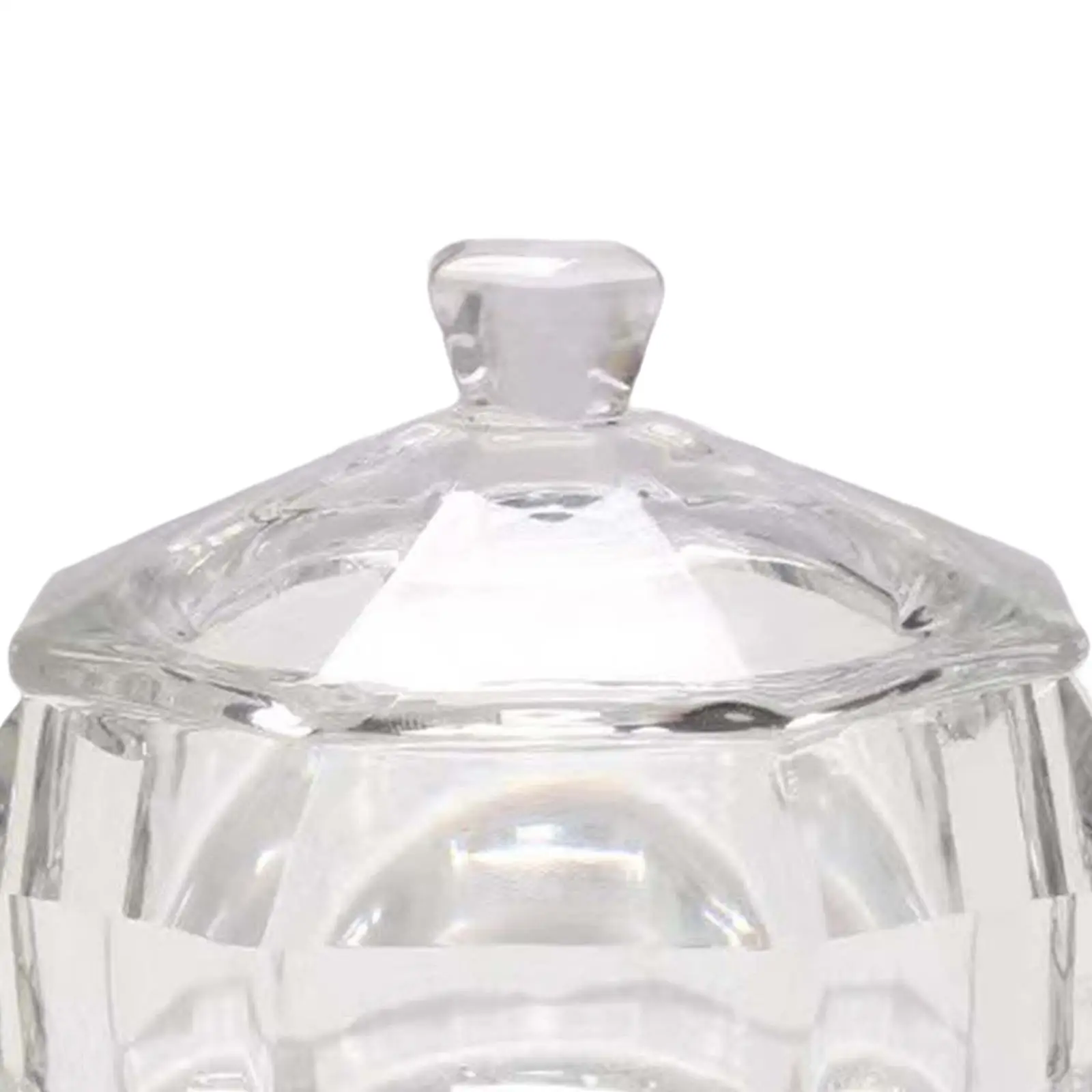 Nail Art Acrylic Liquid Dish Bowl with Lid Glass Crystal Cup