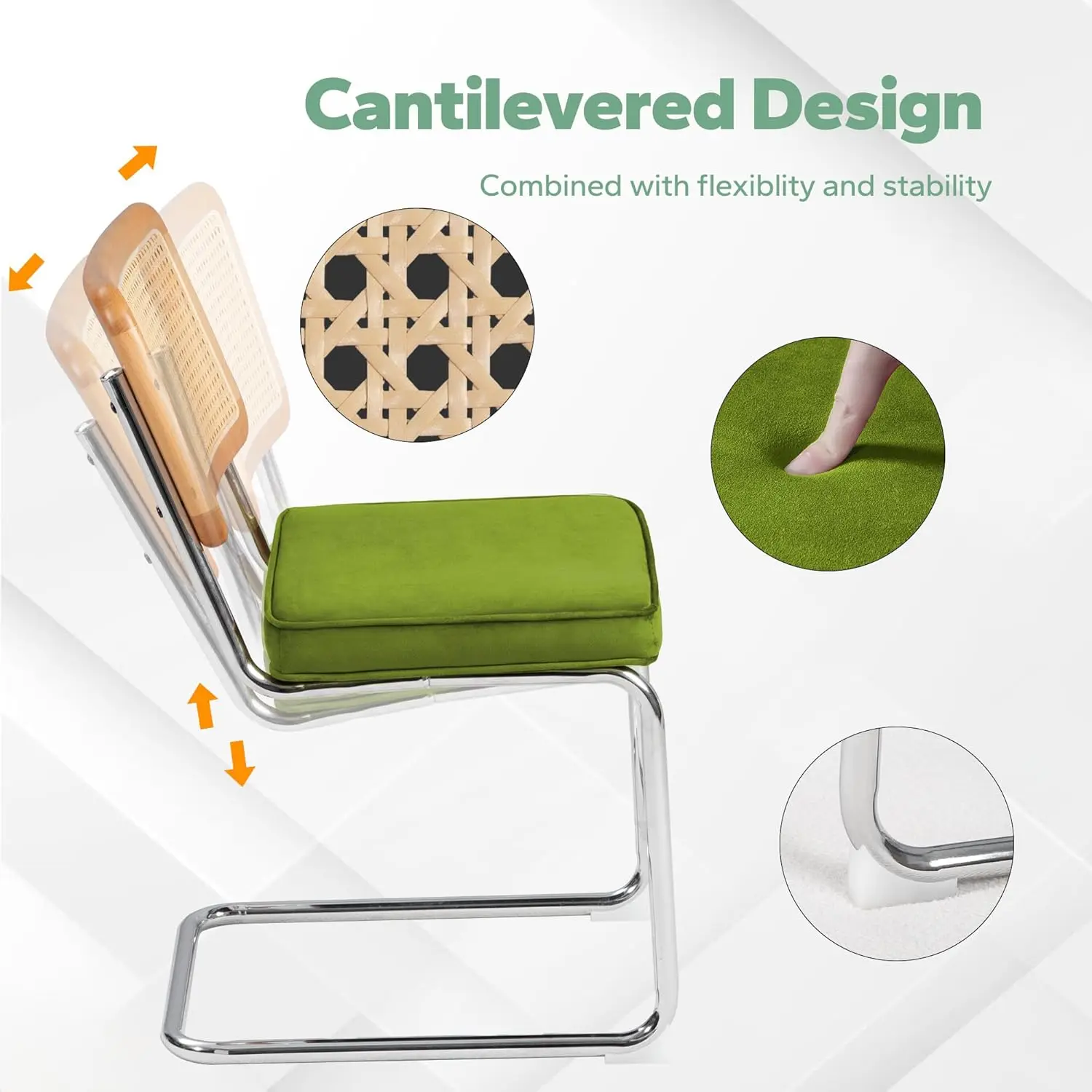 كرسي خيزران شبكي طقم قطعتين