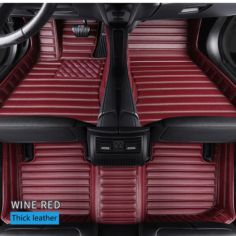 JSOSFAI Custom Stripe Car Floor Mats for SEAT Ateca 2017 2018 2019 2020