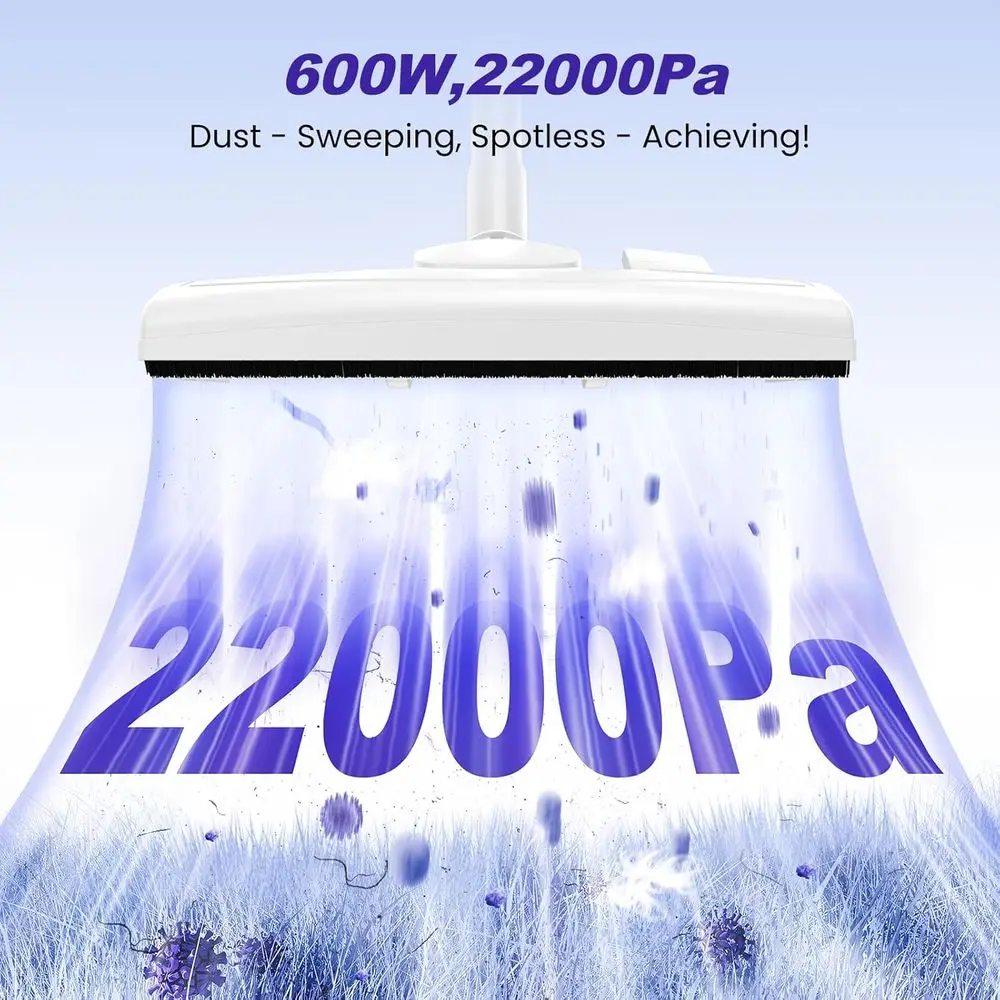 Electric Vacuum Cleaner 600W 22KPA Full-Size Stick Cleaner with 800ML Dual-Layer Cyclone Dust Cup, HEPA Filtration, Lightweight image 5