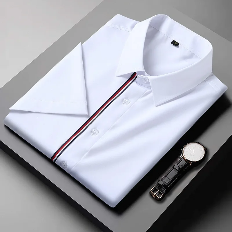 

Plus Size Men's Casual Short Sleeve Shirt 12XL 8XL 7XL Summer Thin Solid Color Basic Formal Professional Business Loose Shirts