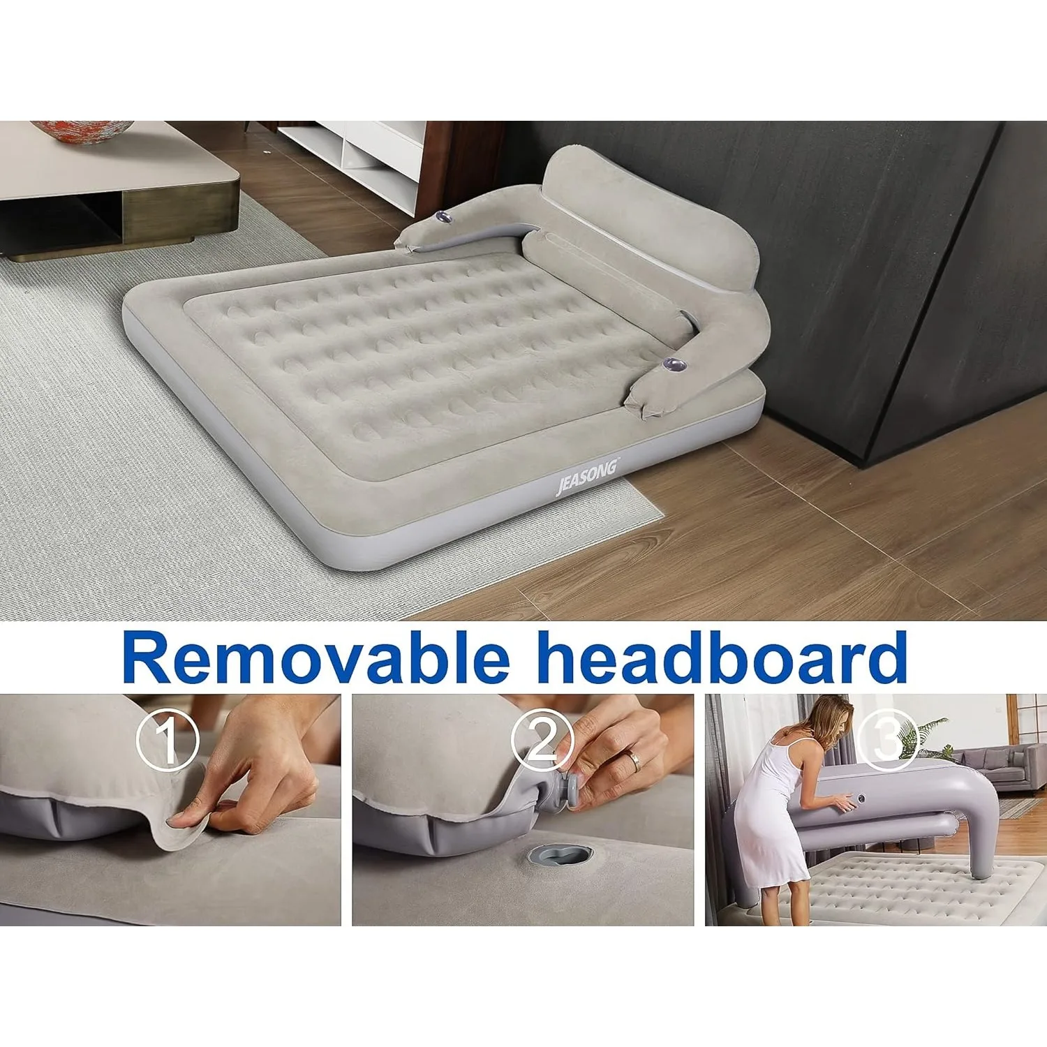 Twin Air Mattress With Built-in Pump - 17" Tall Inflatable Guest Bed, Fast Inflation, Includes Storage Bag