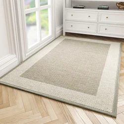 Entry Door Gold Braided Wire Foot Mat Corridor Outdoor Home Dirt Resistant Polyester Rug Rectangular Do Not Fade Carpet