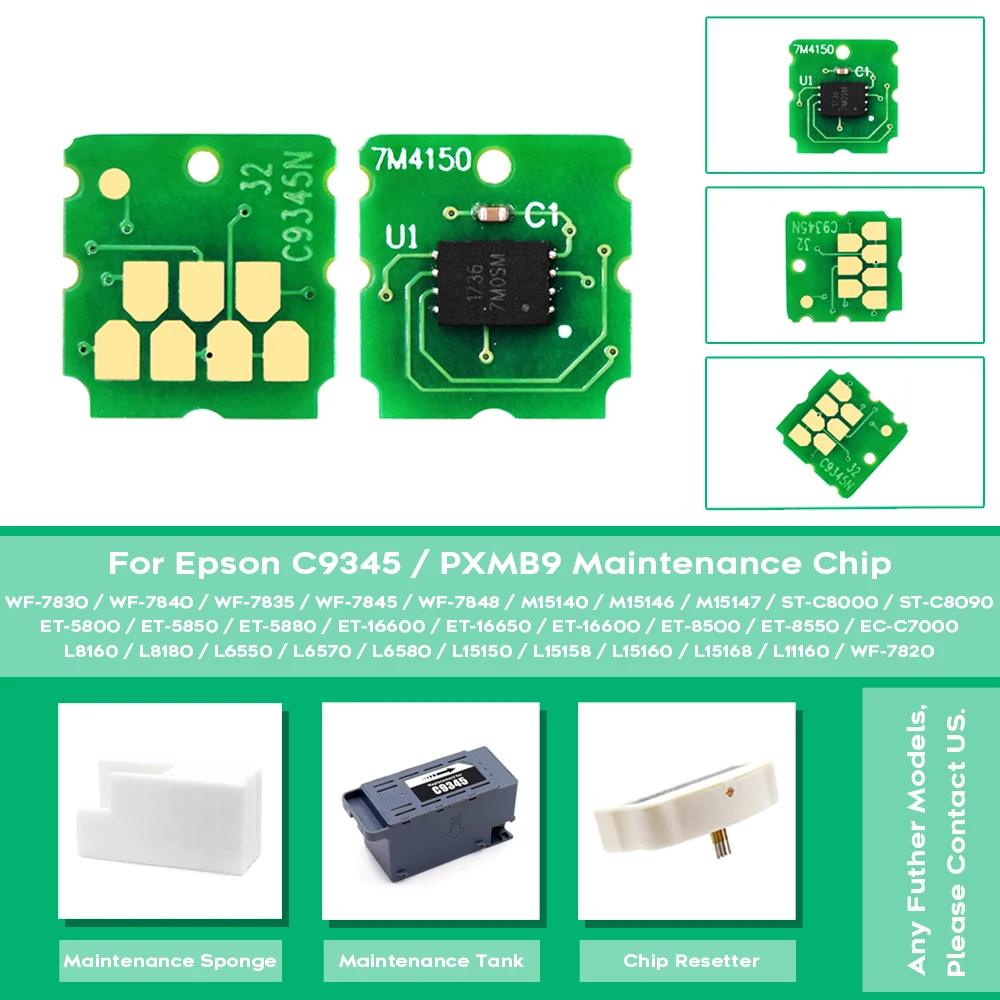 C9345 C12C934591 유지 보수 탱크 칩 Epson EcoTank Pro ET-5800L15150 L15160 L15158 L15168 WF-7820 7840 7845 16600