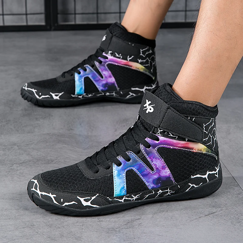 

Professional High-top Boxing Fighting Shoes Wrestling Shoes Unisex Training Boots Outdoor Sports Breathable Wearable Sneakers
