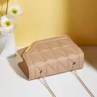 Sacs à main et bourse de luxe noirs pour femmes, sacoche en cuir PU, sac à bandoulière à carreaux, pompon matelassé, marque 6