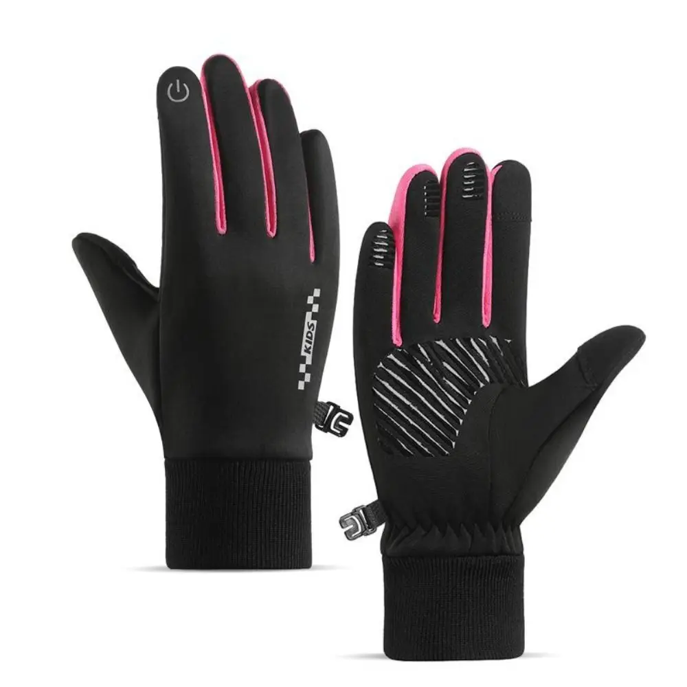 Non-slip Winter Children Bicycle Riding Gloves Full-finger Non-Slip Kids Warm Gloves Touch Screen Cold Wingproof