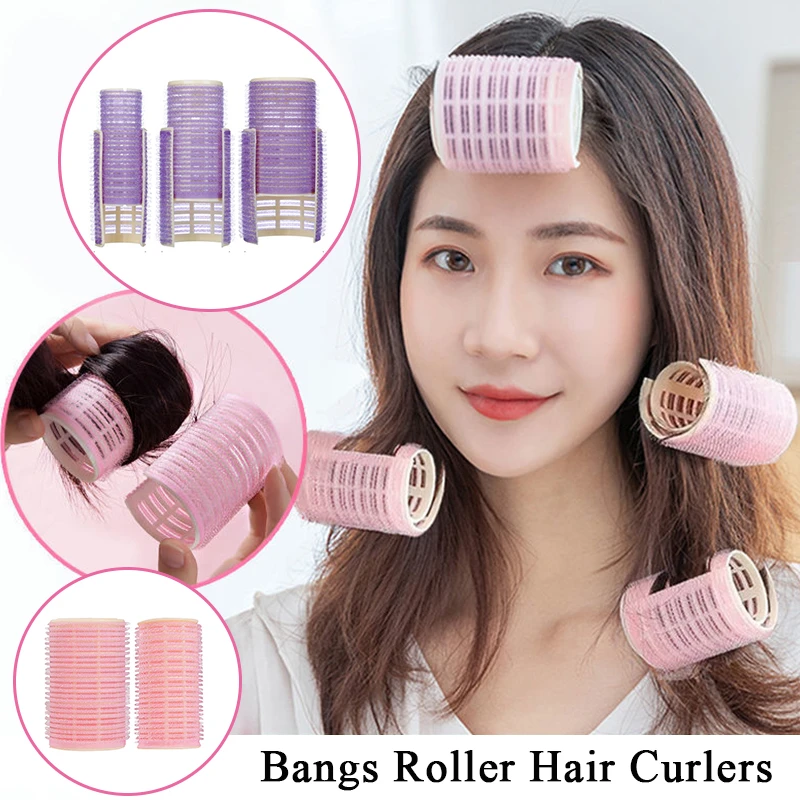 2/6/8/10/12/14pcs Bang Rollers Selfadhesive Lazy Bangs Roller Hair Curlers Hair Curling Air