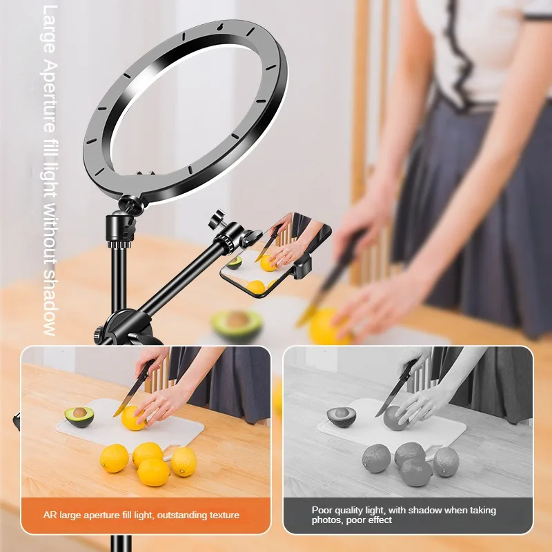 LED Selfie Ring Lamp Stand Light Phone Holder Photography Ring Light With Tripod Profession Desk Lamp For Nails Stand Lighting 5