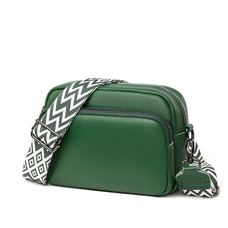 

2024New Ladies Genuine Leather Handbags Guitar Purse Straps Lychee Cowhide Plain Mini Leather Crossbody Camera Bags for Women