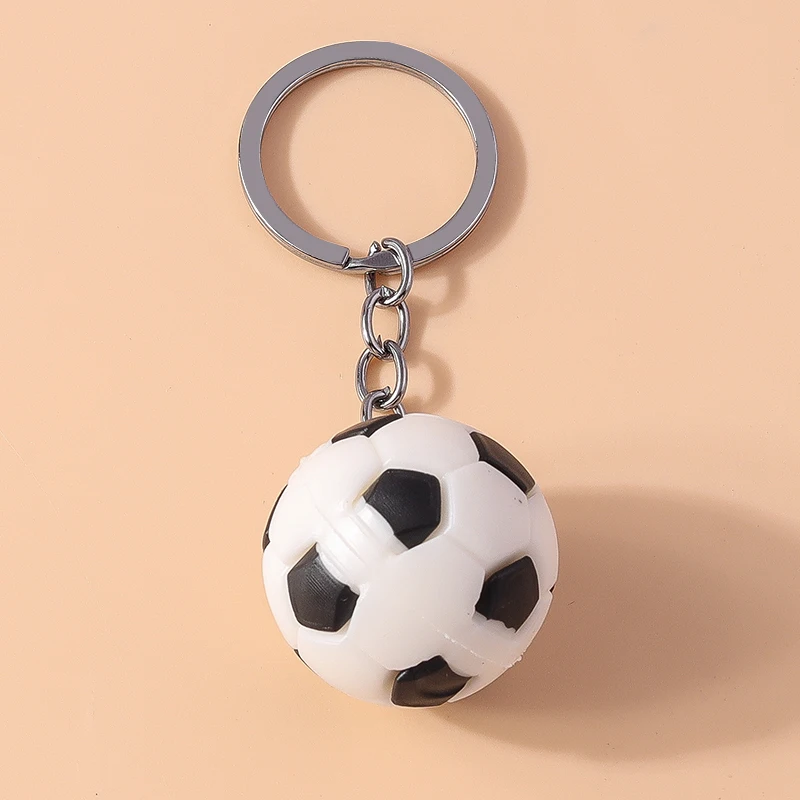 Aihua 3D-Simulations-Sport-Fußball-Anhänger, Schlüsselanhänger mit Fußball-Flagge für Fans, Auto, Tasche, Rucksack, Accessoires