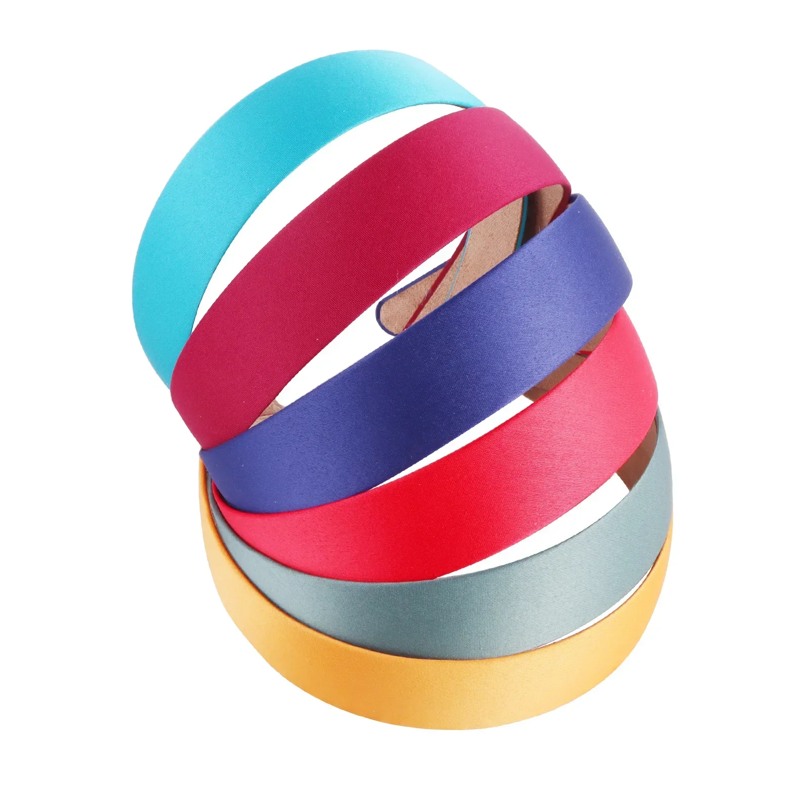3cm Colorful Satin Wide Headband for Women - Vintage Solid Color Hair Accessory