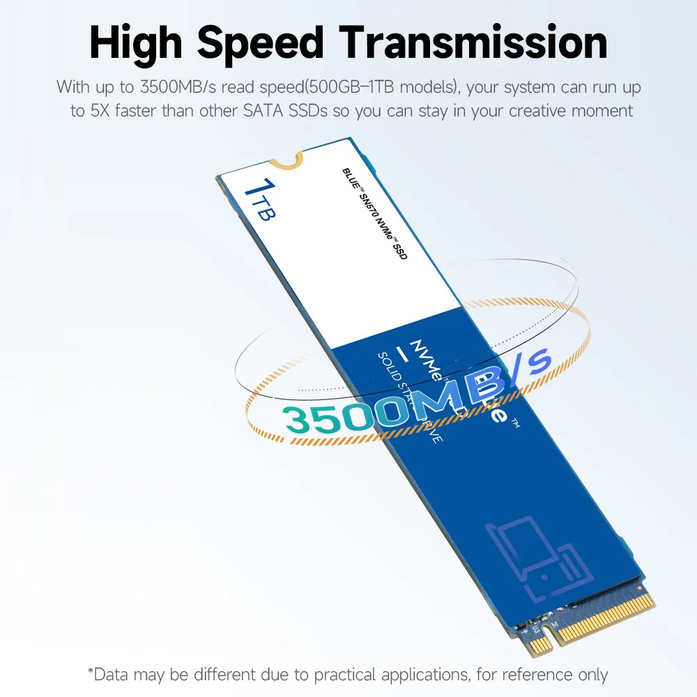 노트북 PC용 내장 솔리드 스테이트 드라이브, 블루 SN570 NVMe, 2TB, 1TB, 500GB, 250GB SSD, PCIe3.0 * 4 M.2 2280, 신제품