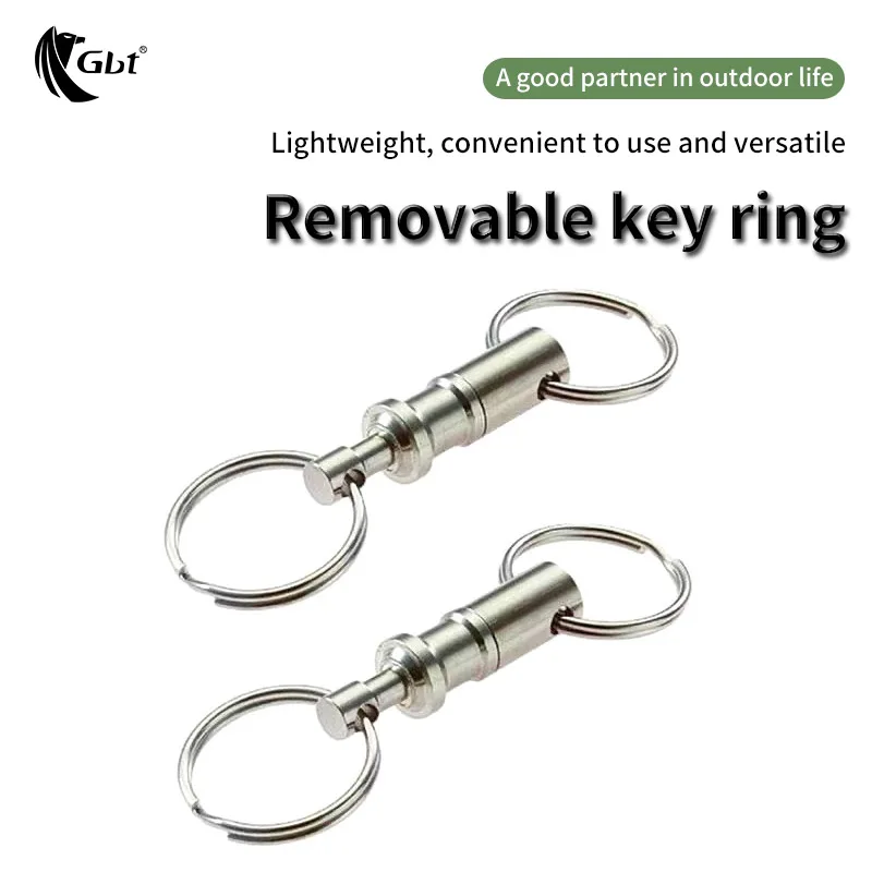 3PcsDoubleRemovableKeyRingSilverSteel35RemovableKeyRing