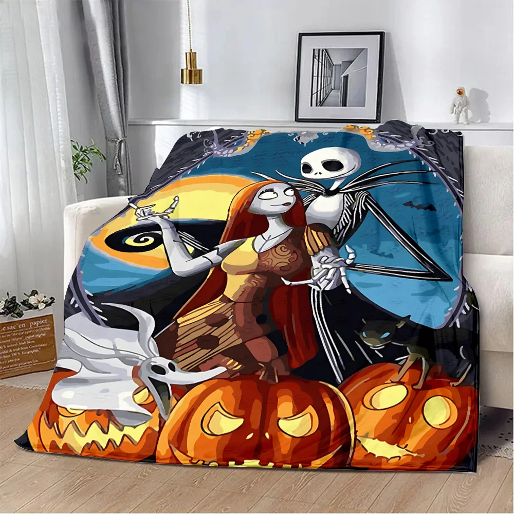 Disney Jack Skellington Cartoon Printed Blanket Picnic Blankets Warm Blanket Soft Comfortable Blanket Home Travel Birthday Gift 4